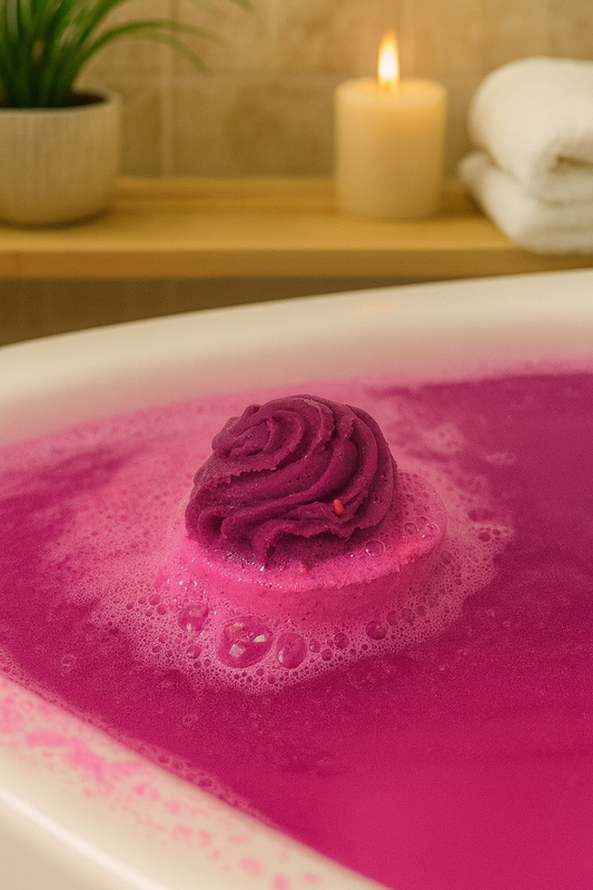 Black Raspberry Cupcake Bath Bomb